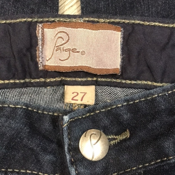 Paige DarkWash Skinny Straight Long Inseam Low Rise Jeans size 27 - Picture 5 of 10